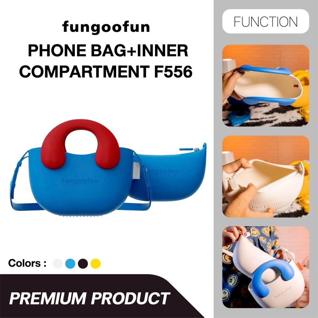 Fungoofun Phone Bag+Inner Compartment กระเป๋าสะพายดีไซน์หูโทรศัพท์ย้อนยุค พร้อมกระเป๋าซับใน รุ่น F556