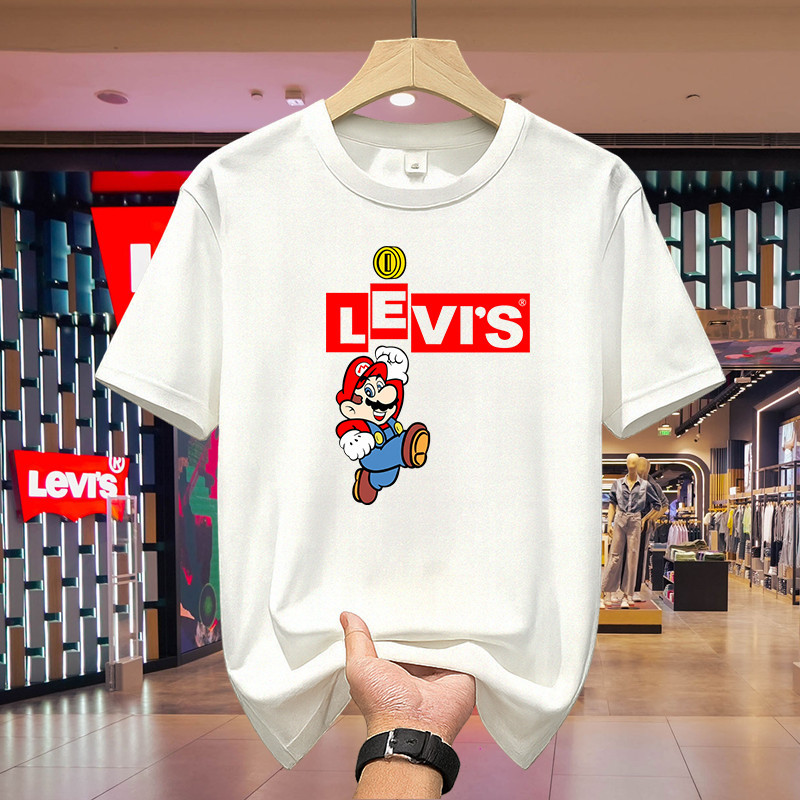 KATUN Original Levis เสื้อยืด Unisex - เสื้อยืดแขนสั้นสตรีทลําลองสําหรับบุรุษและสตรีทําจากผ้าฝ้ายสุด