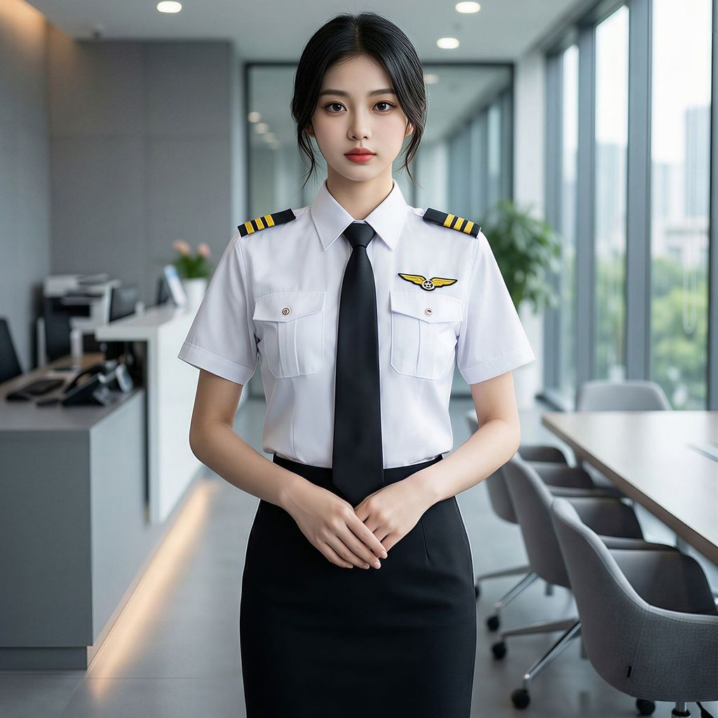 Unisex Professional Shirt Property Management Pilot Flight Attendant Short Sleeve