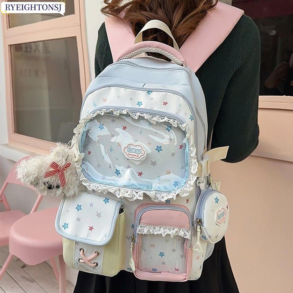 RYEIGHTONSJ Cutecore Backpack, Aesthetic JK Ita Bag Purse, Pendent Y2k Bookbag Bags Daypack