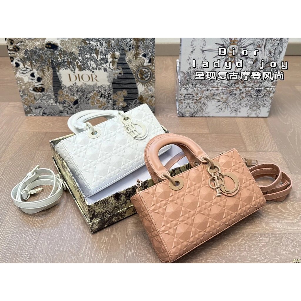 กล่องอุปกรณ์เสริม Dior สไตล์ใหม่ Dior ladyd-joy Chain Bag กระเป๋าสะพายข้าง กระเป๋าสะพาย กระเป๋าถือ P