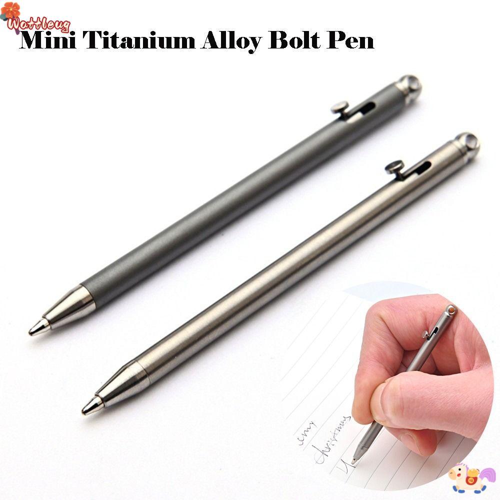 WATTLEUG Bolt Pen, Titanium Alloy Refillable Keychain Pen, Multi-functional Mini Size Portable Signa