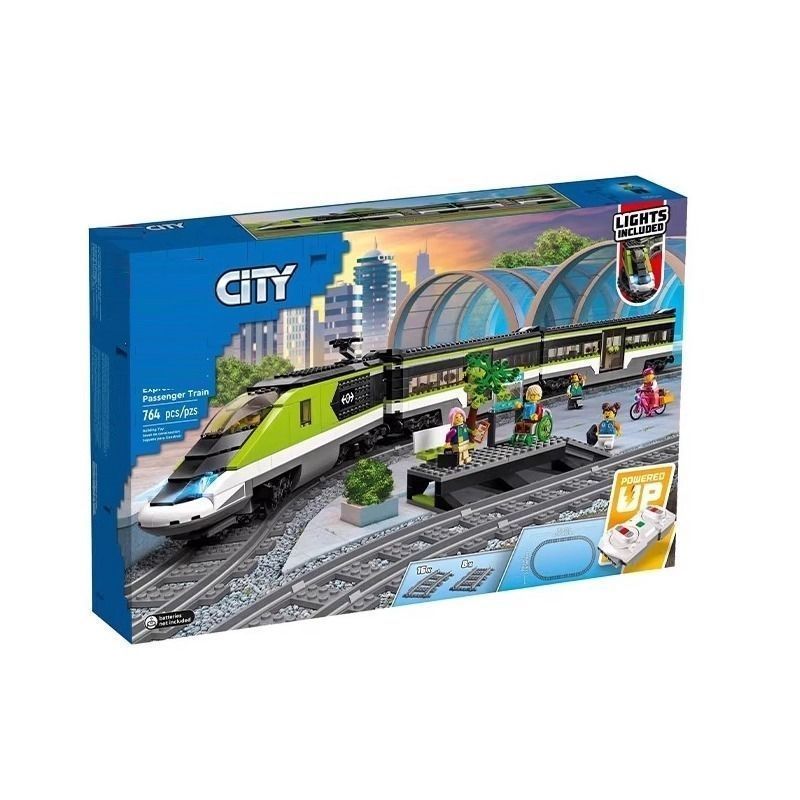 เข้ากันได้กับเลโก้ซิตี้60337รุ่นการควบคุมระยะไกลรถไฟผู้โดยสารด่วนประกอบอาคารบล็อกรถไฟของเล่นของขวัญ
