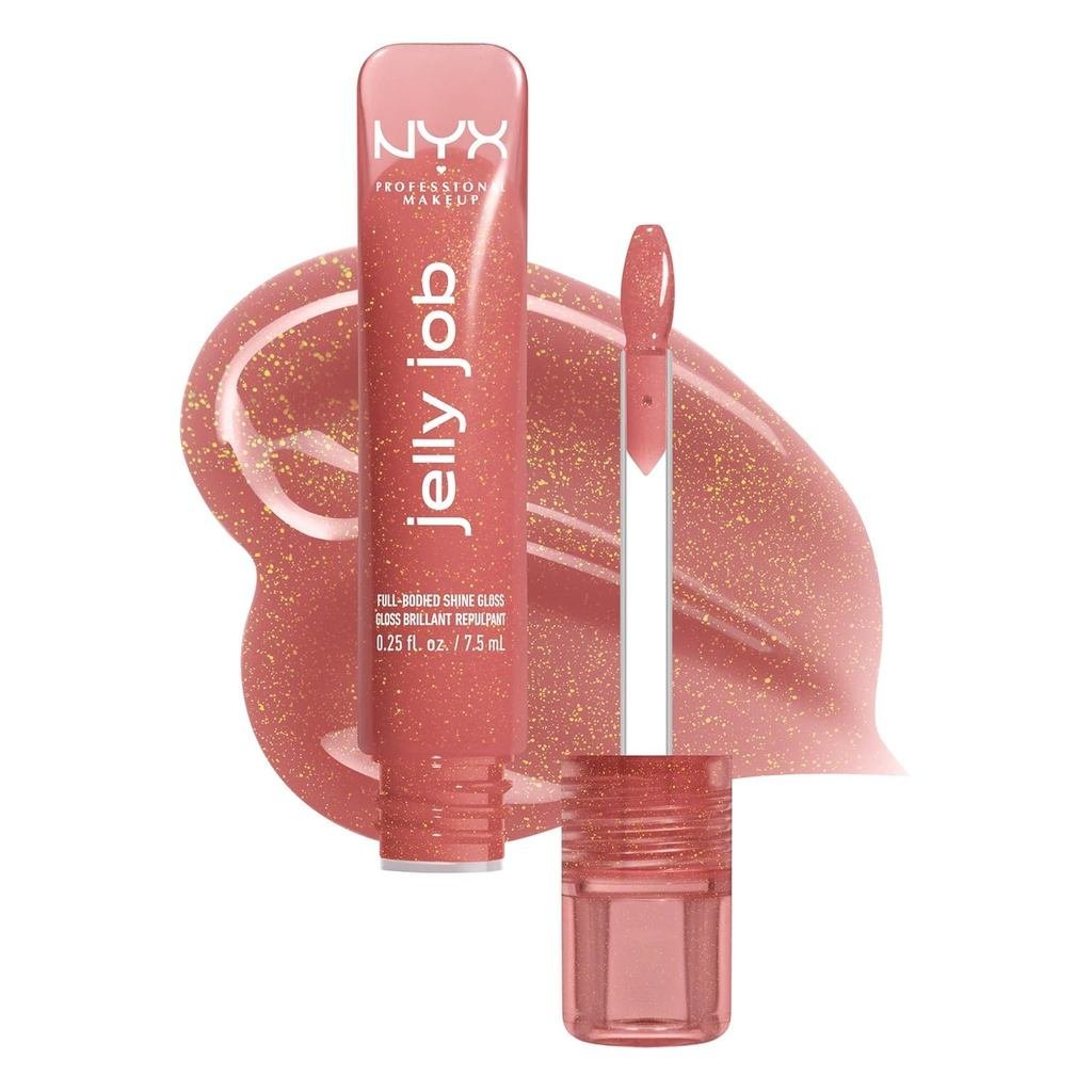 NYXPROFESSIONALMAKEUPJellyJobLipGloss,LipTintGlosswithFull-Bodied,oothing,andHyper-GlossyShimmer) W0