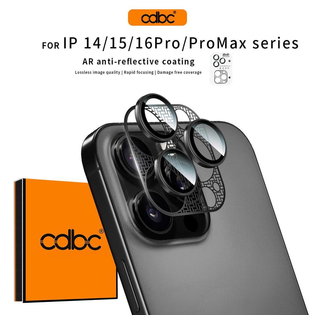 CDBC HawkEye AR ตัวป้องกันเลนส์สําหรับ iPhone 14/15Pro/Pro Max - กระจกนิรภัย Cicada Wing 9H บางพิเศษ