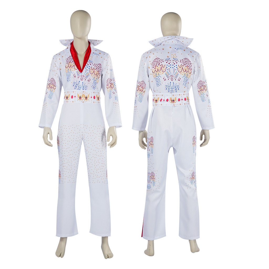 Rock singer Elvis Presley stage performance costume, Elvis Presley cosplay costume, party costume, c