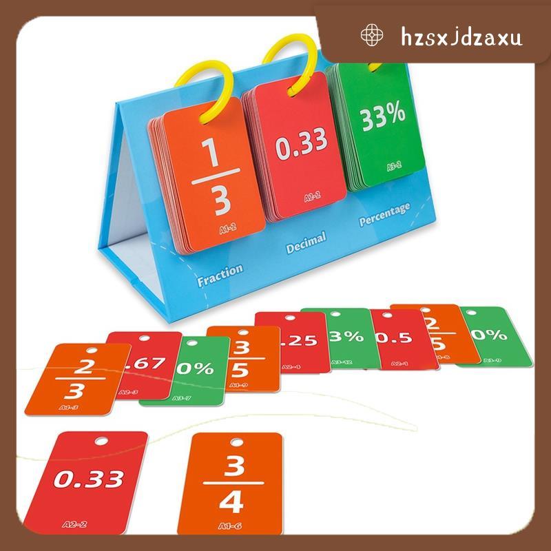 hzsxjdzaxuDecimal Match Chart Fraction Match Chart ไต้หวันสไตล์การศึกษา Flashcard สําหรับการศึกษาปฐม