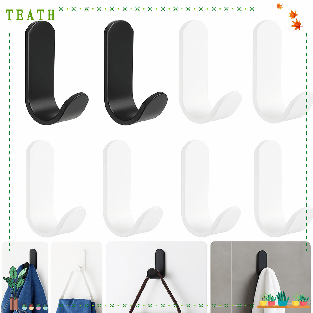 TEATH 5 ชิ้น Wall Organizer Hook, J-hook Design กันน้ํากาวตะขอแขวน,คุณภาพสูงอเนกประสงค์ Strong กาวชั