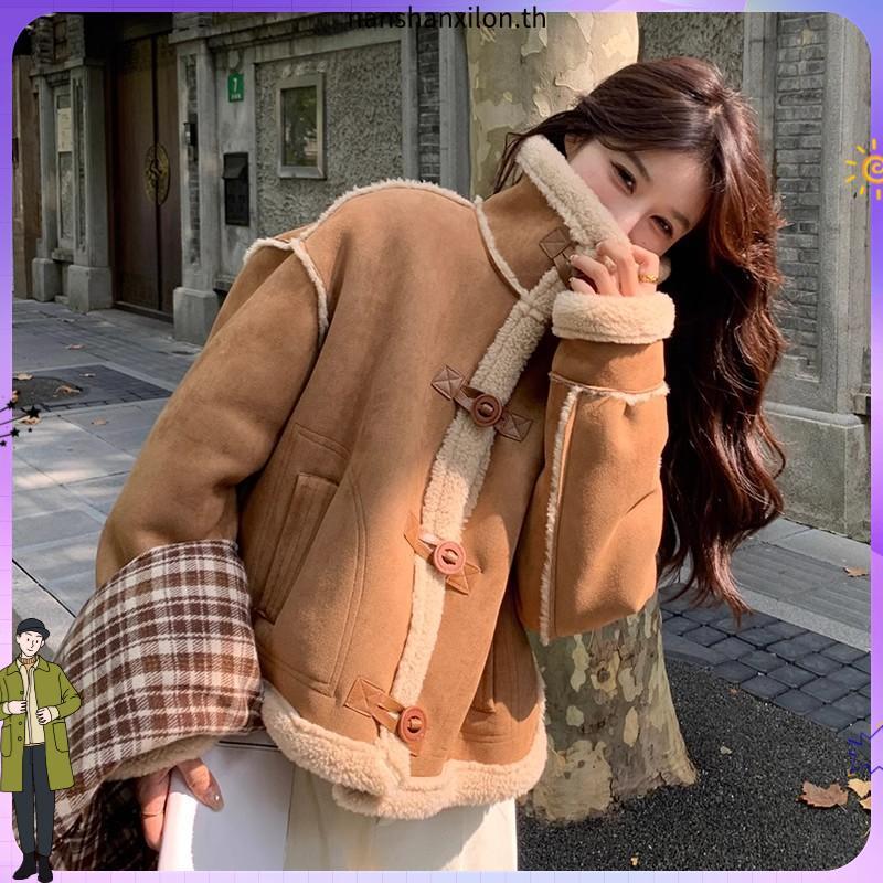 แจ็คเก็ตหนังกลับ suede jacket พร้อมส่ง