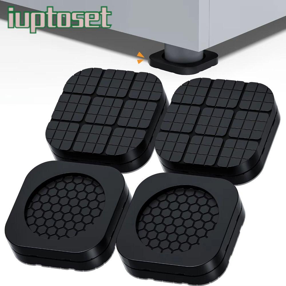 IUPTOSET 4 ชิ้นเครื่องซักผ้าป้องกันการสั่นสะเทือนฟุต Pad, การซักกันลื่นดูดซับแรงกระแทก|แผ่นรองฝ่าเท้า, สากลเพิ่มความสูงเงียบ แดมเปอร์ เฟอร์นิเจอร์แผ่นยางซักผ้า|ตู้เย็น