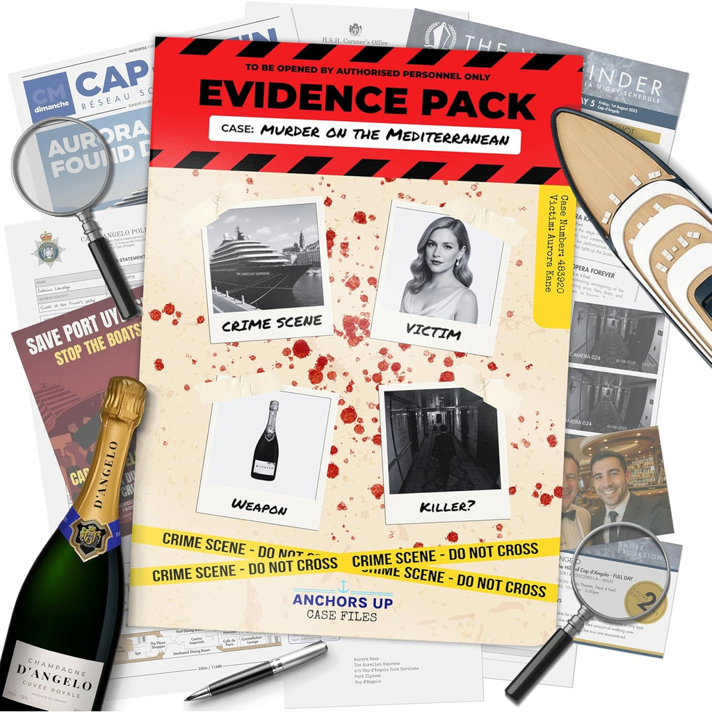 Murder Mystery Game – Cold Case Detective Kit & Crime Investigation – Solve Celebrity Murder on Luxu