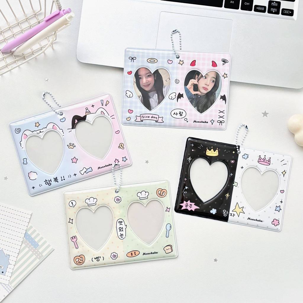 Original Dual Card Slot CP Card Holder Dual Grid 10 ซม.12 ซม.Polaroid Photo Valley Beauty Frame Photo Card Aidou Photo Bag แขวน