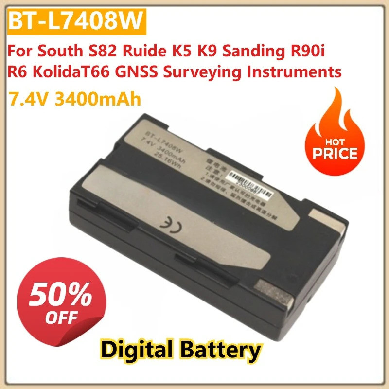 7.4V 3400mAh แบตเตอรี่ดิจิตอล BT-L7408W สําหรับ South S82 Ruide K5 K9 Sanding R90i R6 KolidaT66 GNSS