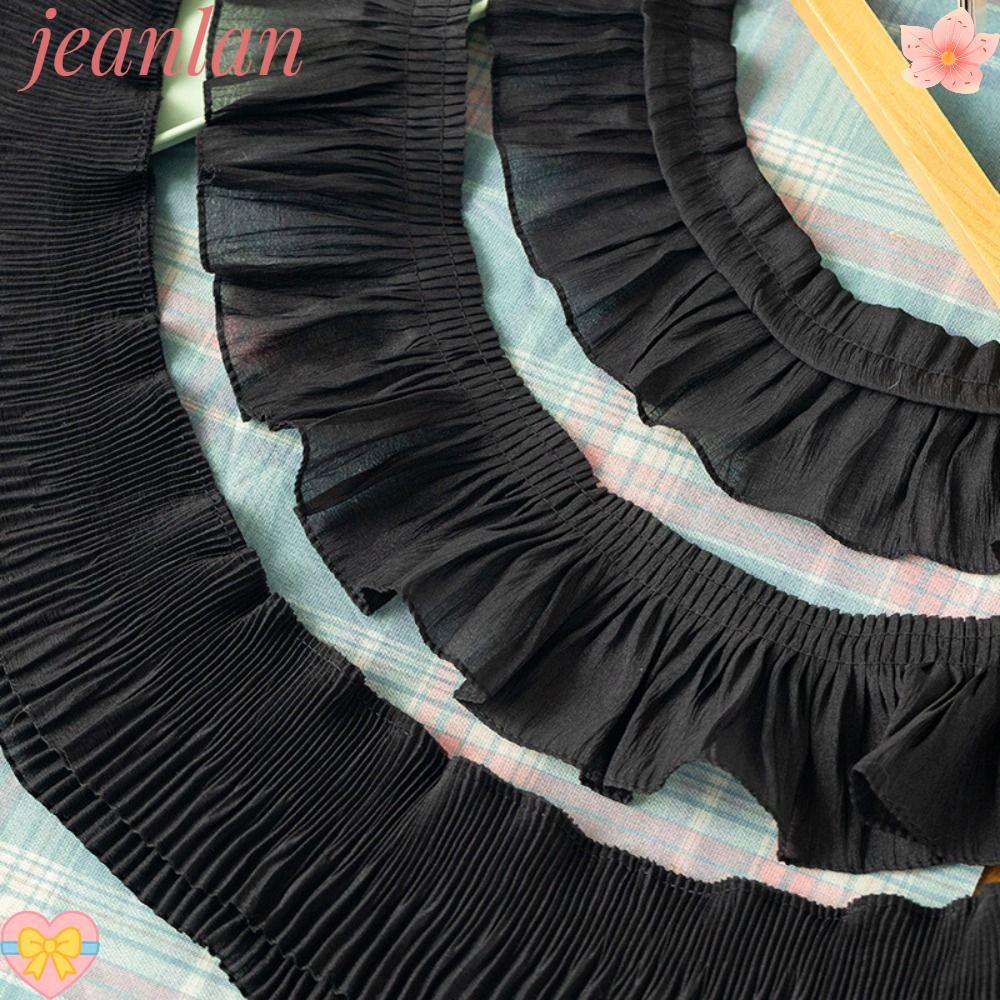 JLAN ชีฟองลูกไม้ Trims, ชีฟอง 2Yards Ruffled Lace Trims, กว้าง 9-12 ซม. ผ้าชีฟอง