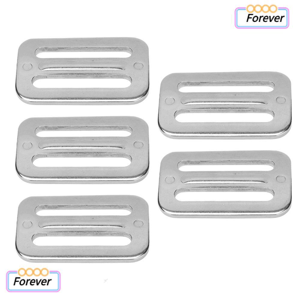 FOREVER 5 PCS โลหะ Triglide สไลด์, Fine Workmanship ความแข็งสูงปรับสไลด์หัวเข็มขัด, สแตนเลส 2.8 x 1.