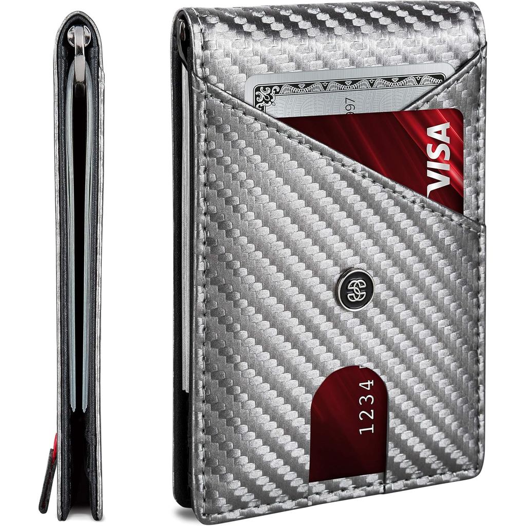 Suavell Slim Wallets สําหรับผู้ชาย RFID Money Clip Wallet, Slim Wallet, Thin Front Pocket Credit Car