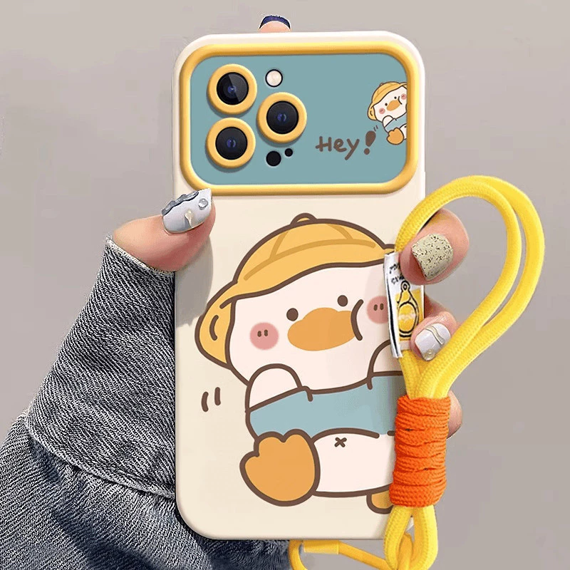 เป็ดน้อยสีเหลืองเหมาะสําหรับ Apple 15promax เคสโทรศัพท์ใหม่ iphone14 ความรู้สึกระดับไฮเอนด์ 13pro พร้อมเชือกเส้นเล็ก 12 Windows 11 น่ารัก 8plus รวมทุกอย่าง 7 ซิลิโคน x หญิง xs ป้องกัน xr ปก max