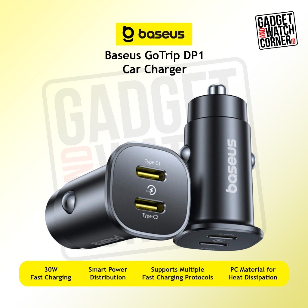 Baseus DP1 Car Charger Circular Metal Dual Type C 30W PPS
