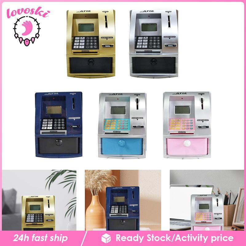 [โลโวสกี้] กระปุกออมสิน ATM ขนาดเล็ก, กล่องเงิน, ธนาคารเงินอิเล็กทรอนิกส์, หม้อเงินขนาดเล็กและเด็กผู้หญิงอายุ 3, 4, 5, 6, 7, และ 8, ของขวั