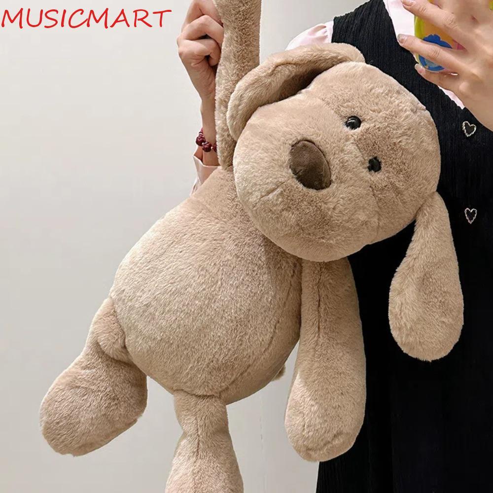 MUSICMART Milk Dog Doll Plush, Soft Cartoon Brown Puppy Plush Toys, Cute Fluffy PP Cotton Cute Puppy