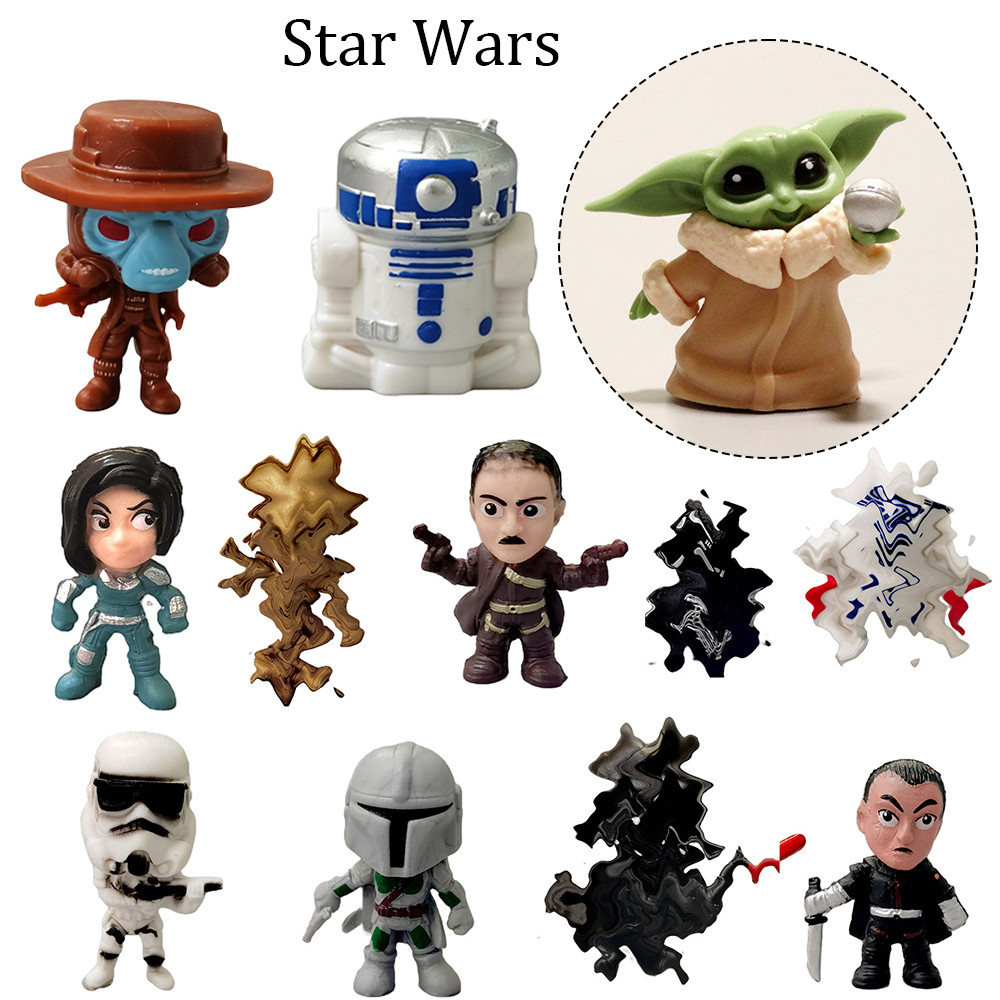 14 ชิ้น Star Wars Mini Action Figures Grogu Mandalorian ตุ๊กตาสะสมสําหรับแฟนๆ