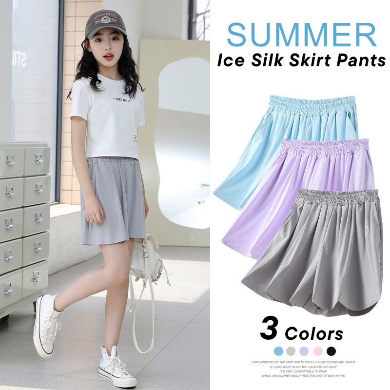 สาวฤดูร้อนผ้าไหมน้ําแข็งแห้งเร็ว Skort | กางเกงขาสั้นกีฬาสําหรับเด็กป้องกันการหมดอายุระบายอากาศ