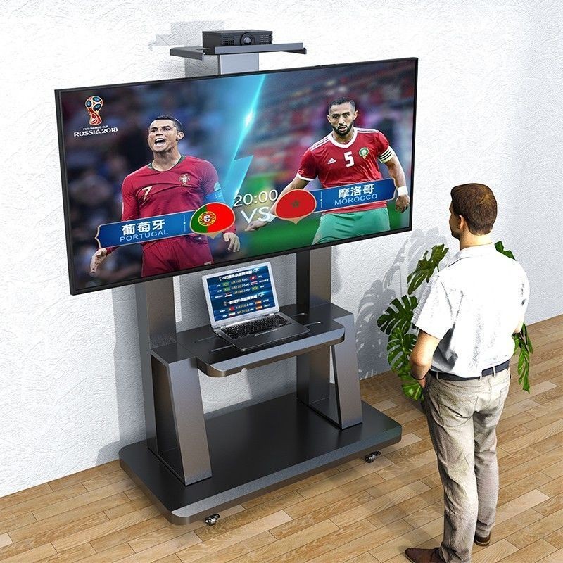 32-75 inch Mobile Universal TV Rack with 360° adjustable height wheels