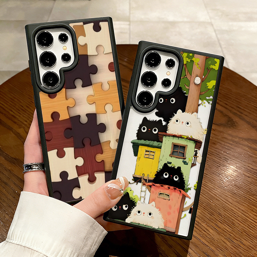 INS เคส For Samsung A57 A07 A56 A37 A17 A05S A55 A16 A54 A34 A36 A06 A35 S24 S23 S26 S25Ultra FE อะคริลิกฝ้า เคสโทรศัพท์