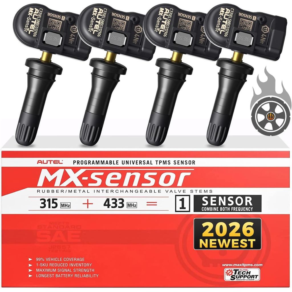 เซ็นเซอร์ TPMS อัตโนมัติชุด 4, MaxiTPMS MX Sensor 315 433Mhz 2in1 Universal ความดันยาง OE Sensors,10