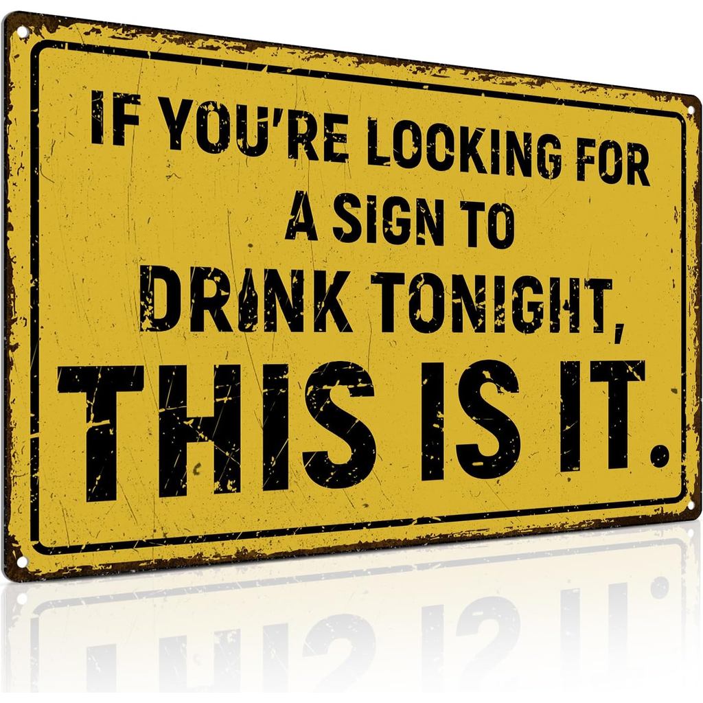 ALKB Bar อุปกรณ์เสริมสําหรับ Home Bar Decor, Funny Wall Decor Vintage Bar Sign สําหรับ Man Cave Deco