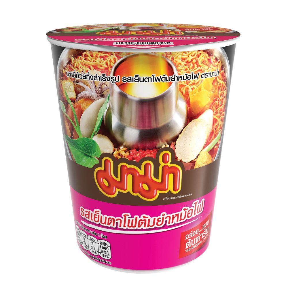 [สินค้าส่งด่วน] มาม่าคัพบะหมี่เย็นตาโฟต้มยำหม้อไฟ 60ก. MAMA CUP YENTAFO TOM YUM MOHFAI 60 G.EXP