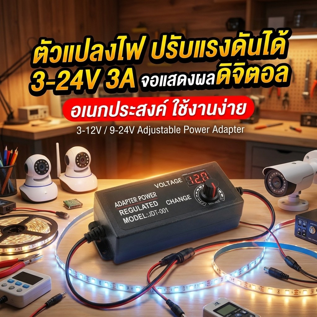 （COD+Free Shipping）3V-12V / 9V-24V อะแดปเตอร์ อแดปเตอร์ชาร์จ อะแดปเตอร์ปรับพลังงาน Adjustable Power Adapter Universal Po