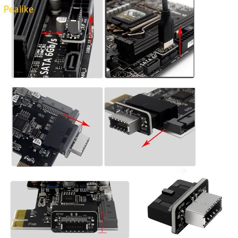Pealike USB 3 0 Type-E หญิงถึง 19 พินอะแดปเตอร์ชายสําหรับการเชื่อมต่อเมนบอร์ดภายใน - ตัวแยกหัวแนวตั้