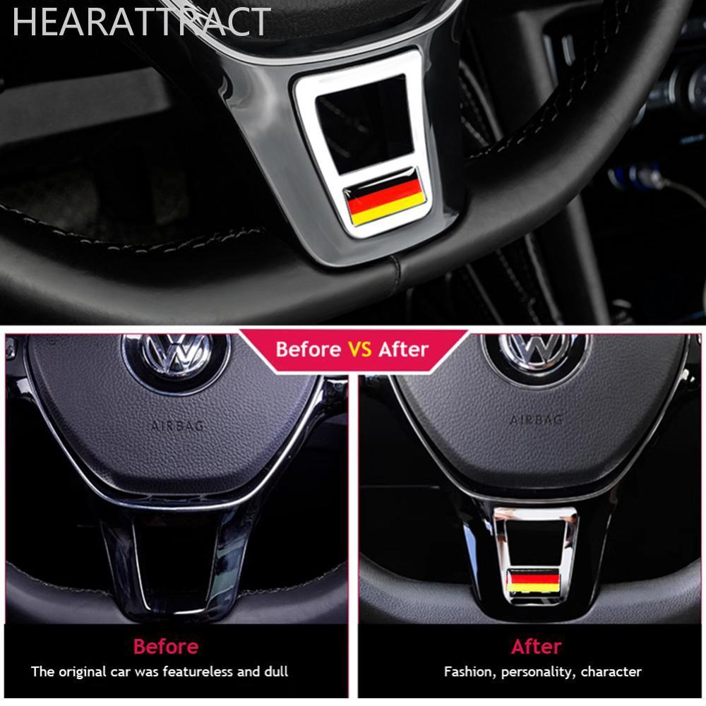 HEARATRACT ภายในรถพวงมาลัยสติกเกอร์ Trim สําหรับ Volkswagen GOLF 7 GTi MK7 POLO 2014 2015 Passat B7 