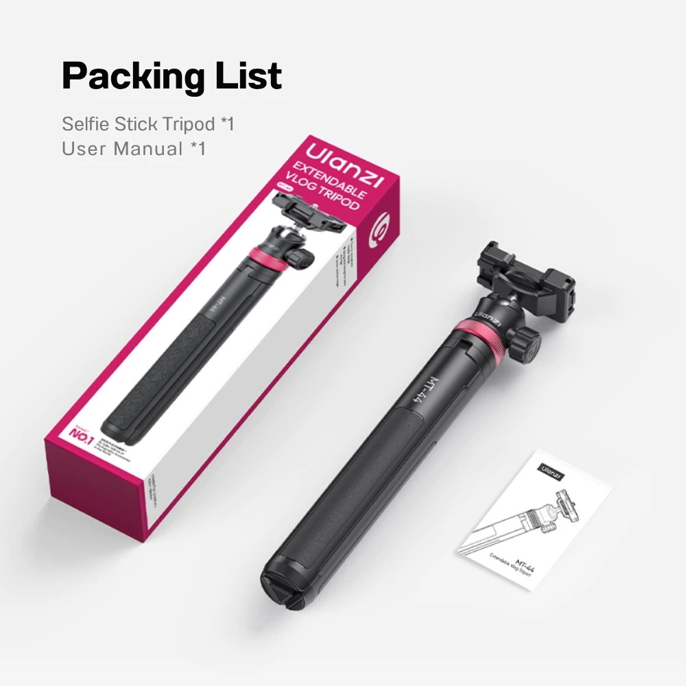 Ulanzi MT44 ขาตั้งกล้อง Mirrorless ขาตั้งมือถือ ไม้เซลฟี่ Insta360/OSMO360/Action/GoPro Vlog Tripod thumbnail 9