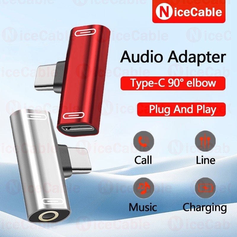 Type-C 90 แบบพกพา° ข้อศอกอย่างรวดเร็วชาร์จอะแดปเตอร์เพลงค่าใช้จ่าย2-ใน-1หูฟังอะแดปเตอร์ไฮไฟคุณภาพเสียงปลั๊กอินและเล่นอะแดปเตอร์