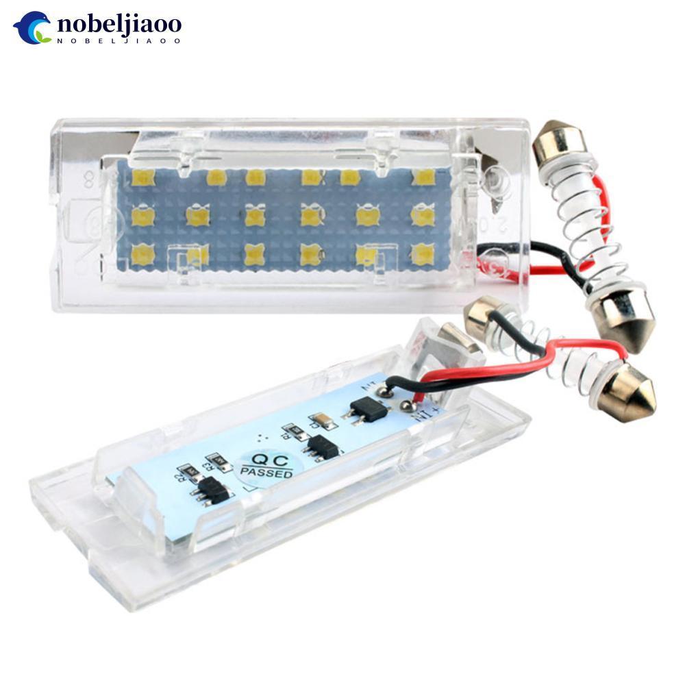 NOBELJIAOO 2 ชิ้นป้ายทะเบียนข้อผิดพลาดไฟป้ายทะเบียนฟรี Canbus Full LED จํานวนสีขาวสําหรับ BMW X5 E53