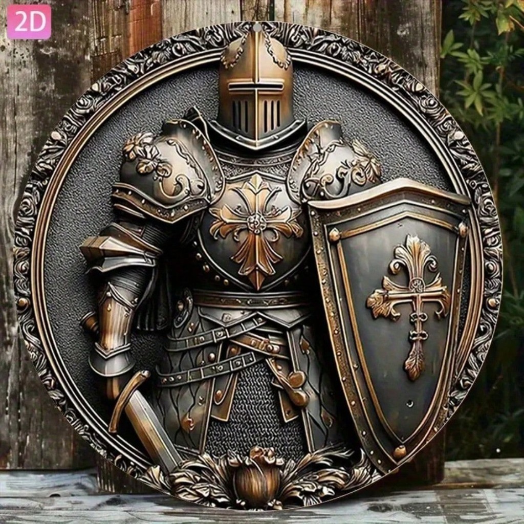 HELLOYOUNG Vintage Medieval Knight Metal Wall Art Decor สําหรับ Home Cafe