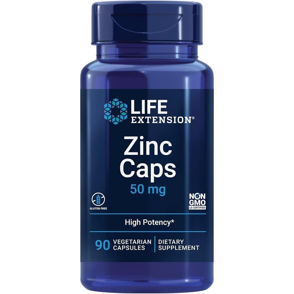 Life Extension Zinc Caps Zinc 50 mg Zinc Citrate port การป้องกันภูมิคุ้มกันของ The absorbable มังสวิ