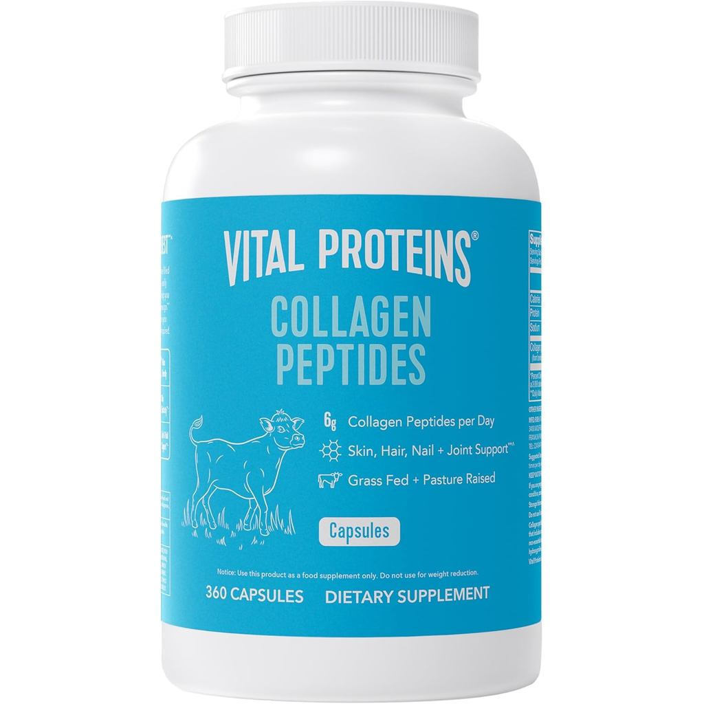 Vital Proteins Collagen Peptides Capsules สําหรับผู้หญิง คอลลาเจน 360 แคปซูล