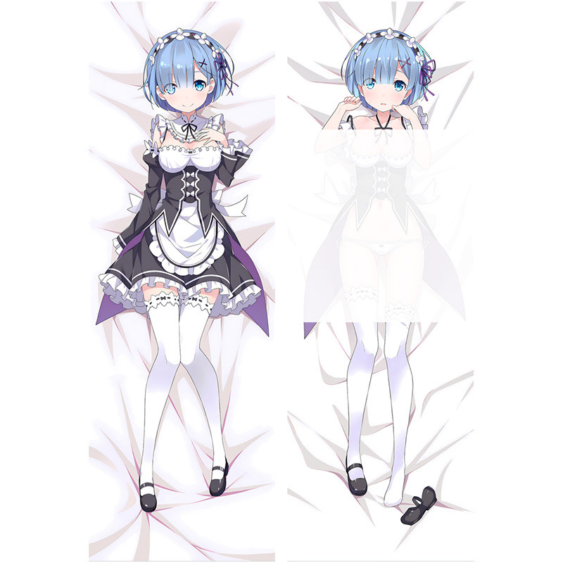 Rem Ram อะนิเมะ Dakimakura Sunaookami Shiroko เบาะความงามคอสเพลย์ Dakimakura หมอนกอด