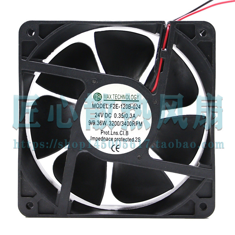 MAX TECHNOLOGY F2E-120B-024 24V 0.35/0.3A 12CM 12038 Powder热风