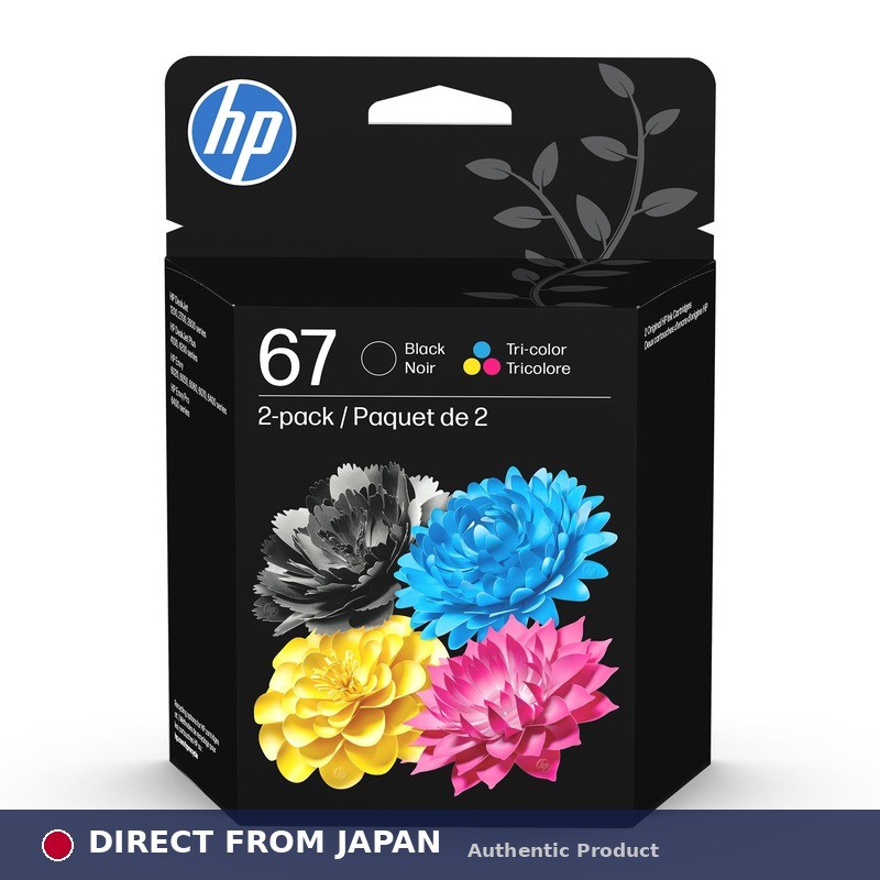 HP 67 ink cartridges, black & 2 tri-color 3YP29AN [Japan Import]