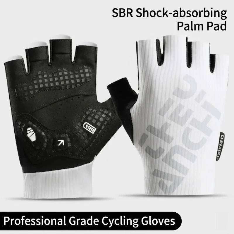 ถุงมือขี่จักรยานครึ่งนิ้ว SBR ปาล์ม Pads Anti Slip Shock Absorption Breathable ฤดูร้อนถุงมือจักรยานสําหรับผู้ชายผู้หญิง MTB Road Bike