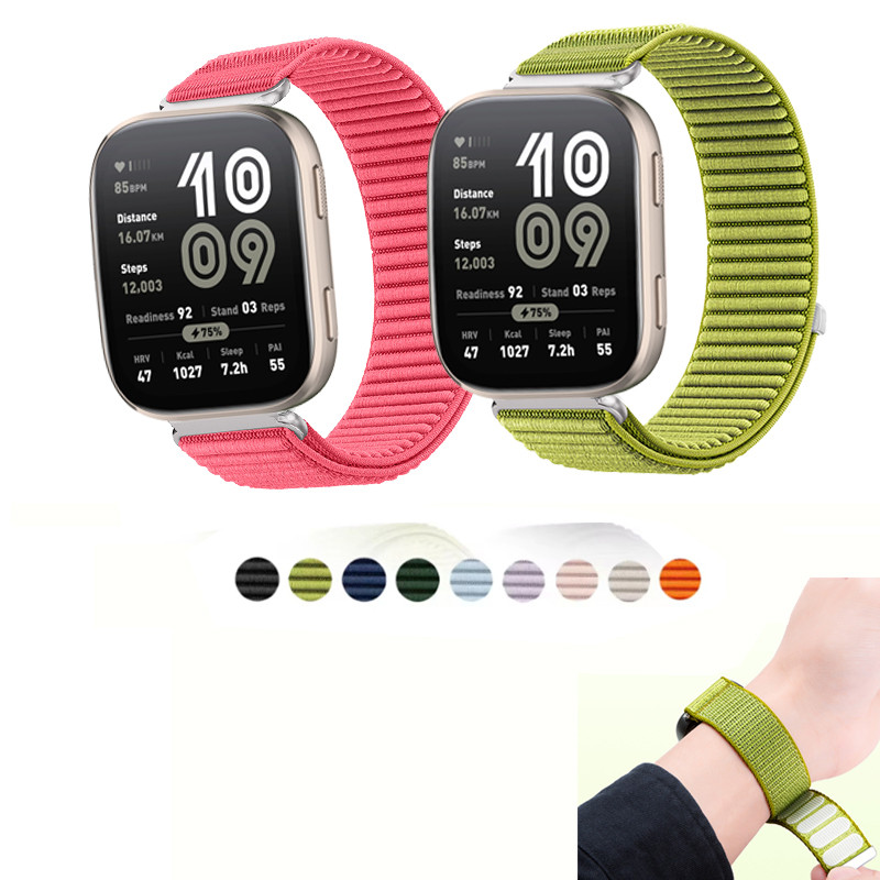 สายรัดข้อมือไนลอนถัก Breathable สําหรับ Huami Amazfit Bip Lite S U Pro Bip 3 5 6 Bip3 pro Bip5 Bip6 Bip Max