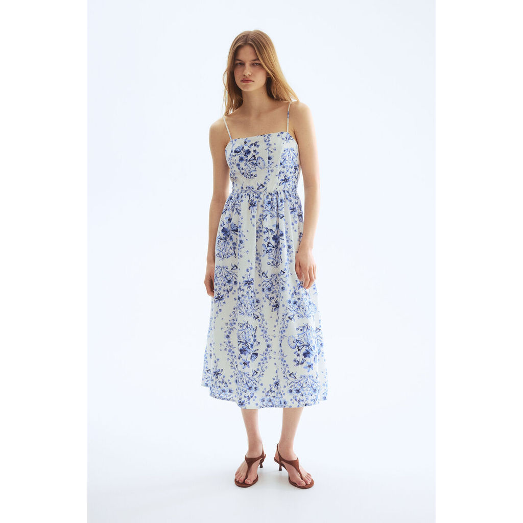H&M(เอชแอนด์เอ็ม) มิดี้เดรสสายเดี่ยว Women Strappy midi dress 1217048_9