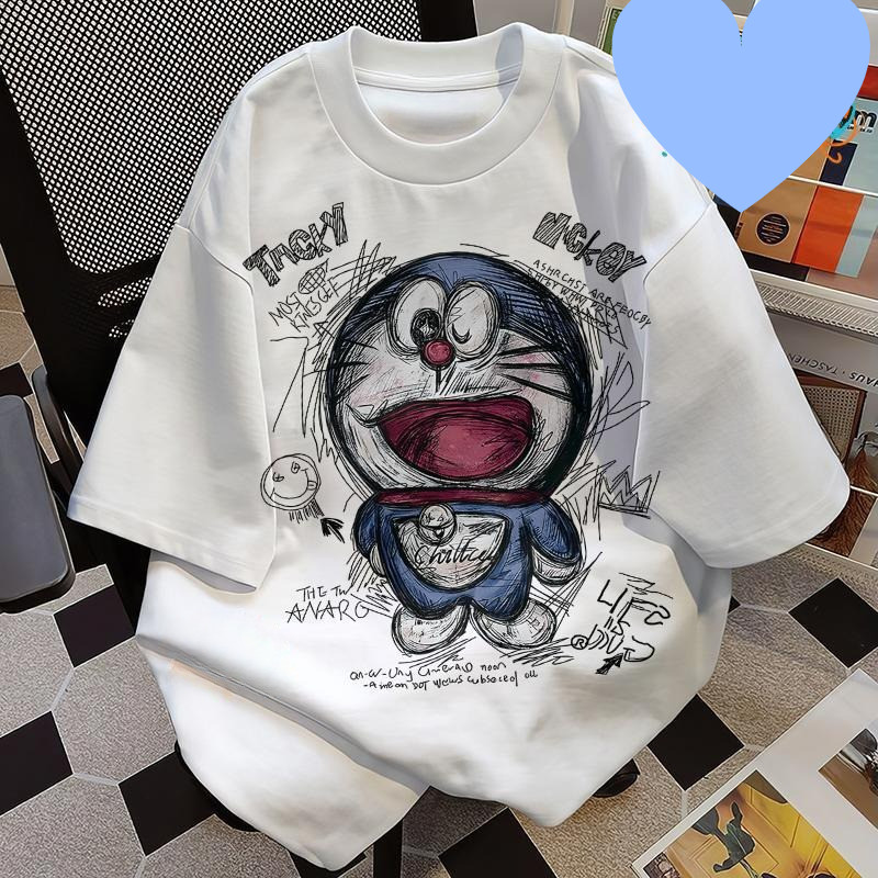 เสื้อยืดผ้าฝ้าย 100% 220GSM เสื้อยืดGXG เสื้อยืด kasual lelaki, cetakan cartun kela, kapas tulen