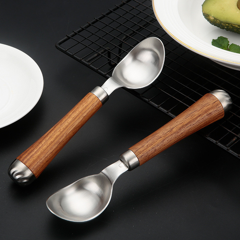 304 Rosewood Ice Cream Scoop สแตนเลส Ball Scoop Ice Cream Scoop ผลไม้เนื้อ Scoop แตงโม Scoop BBFU