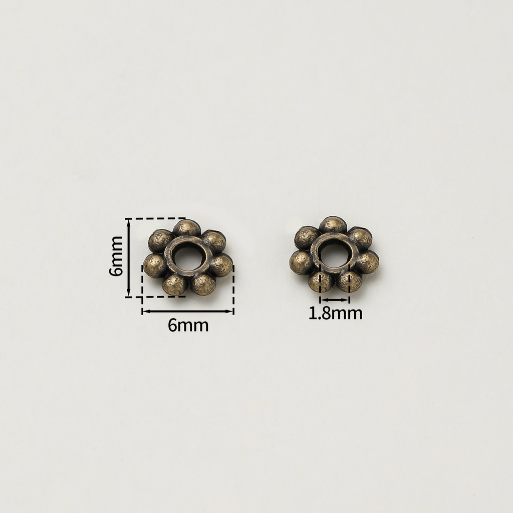 St.kunkka 200 ชิ้น 6มม. ลูกปัดคั่น CCB ลายเกล็ดหิมะ ลูกปัดดอกไม้ อะไหล่ทำสร้อยข้อมือ เครื่องประดับ DIY — صورة 3