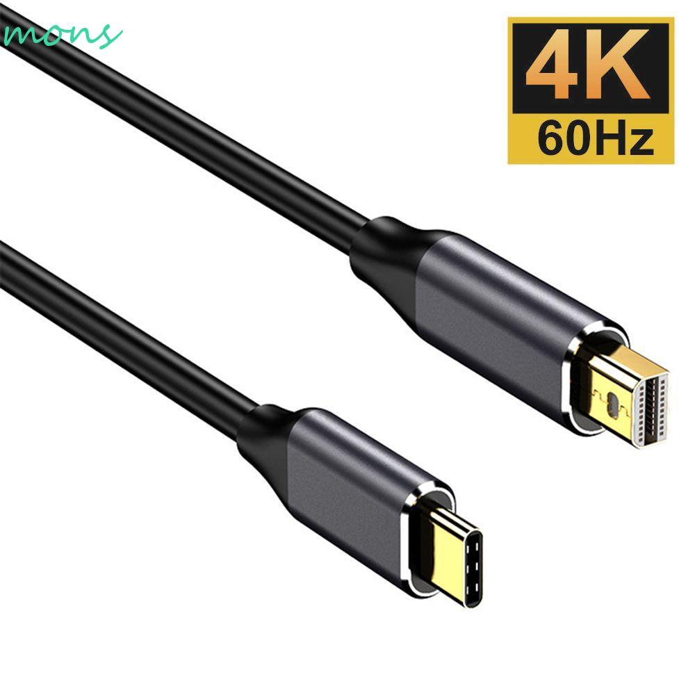 MONS Type C to Mini DP Cable อะแดปเตอร์แปลงแล็ปท็อปสายไฟ 4K 60HZ